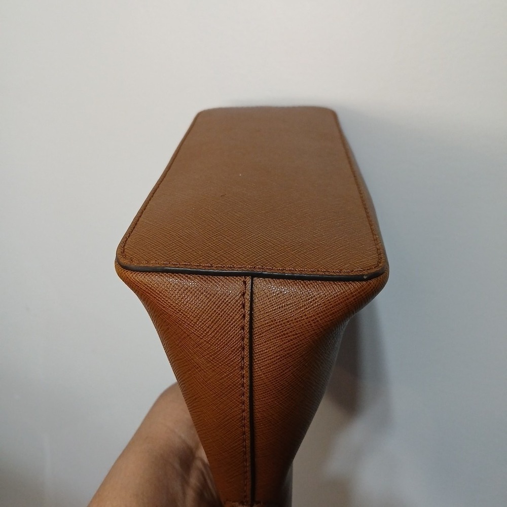 Michael Kors Cindy Dome Crossbody Bag Luggage Brown Saffiano Leather Chain Strap - Picture 10 of 14
